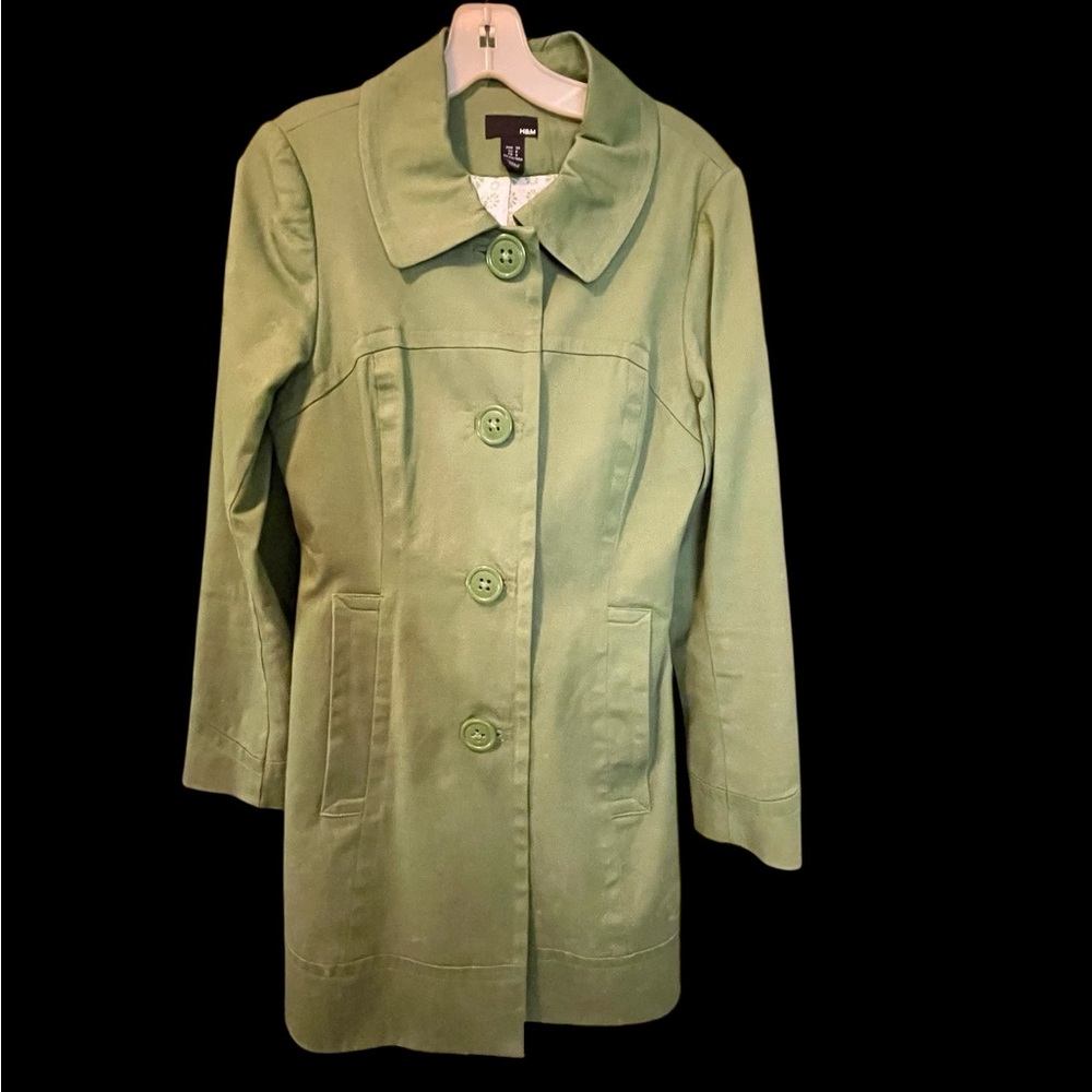 H&M Green Trench Coat